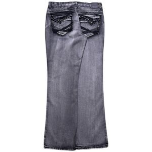 Vintage Y2K GS 115 Grey Black Wash Flap Pocket Jeans Grunge Skater 34X32